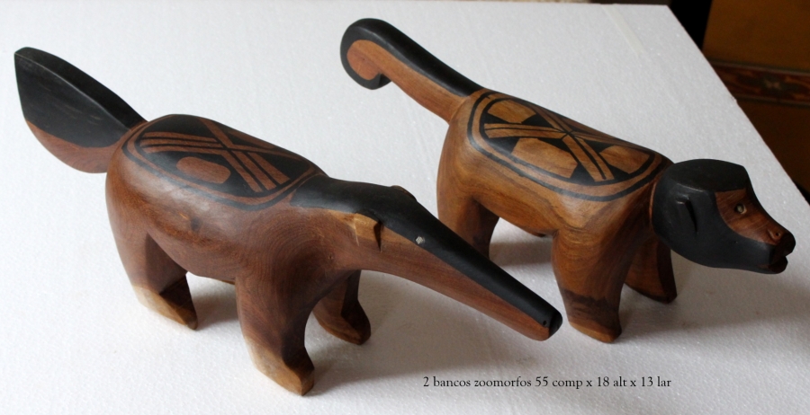 Bancos zoomorfos - Etnia: Mehinako/MT